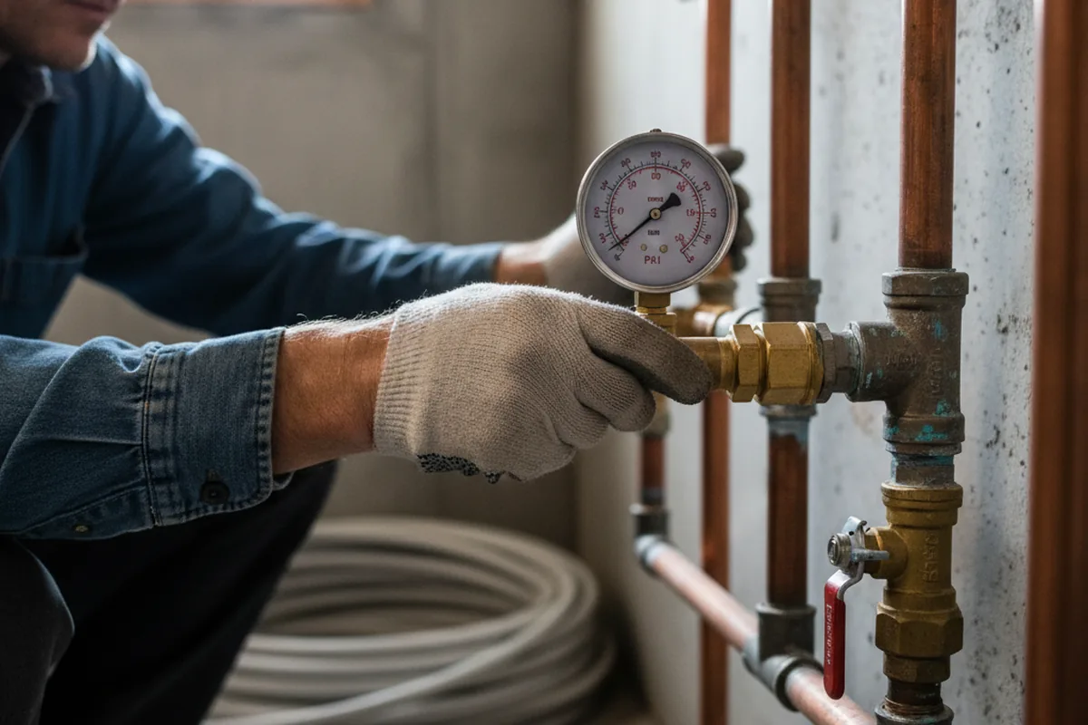 Pressure testing a repaired line during Water Line Repair in Loachapoka